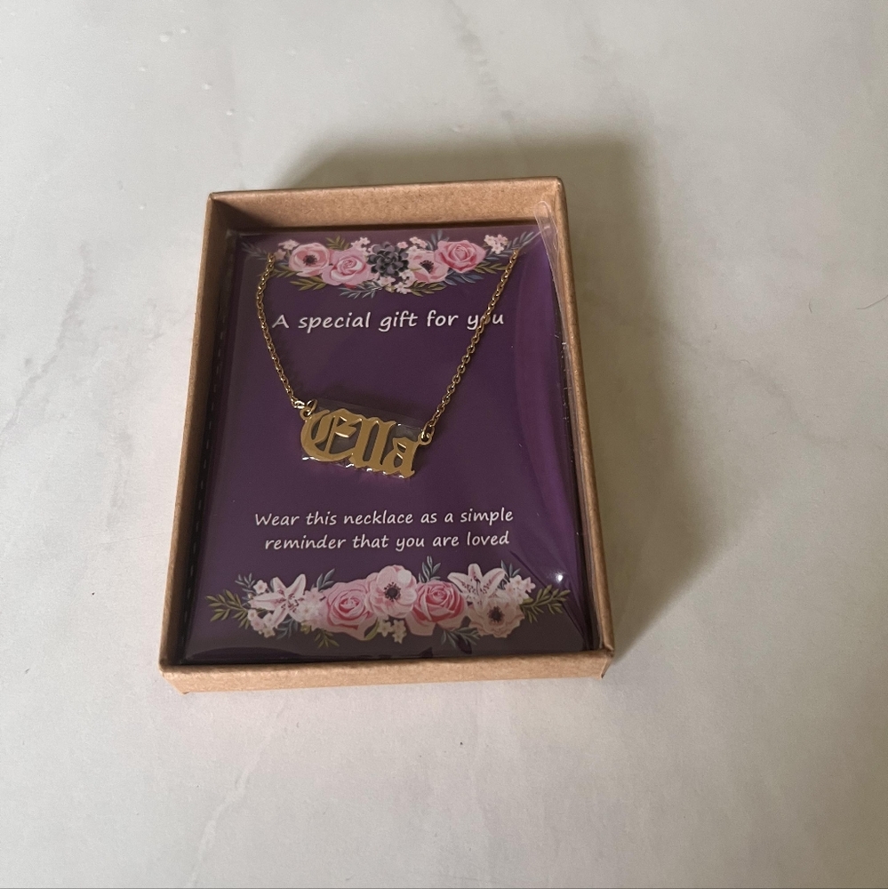 Joycuff Old English Name Necklace - Ella